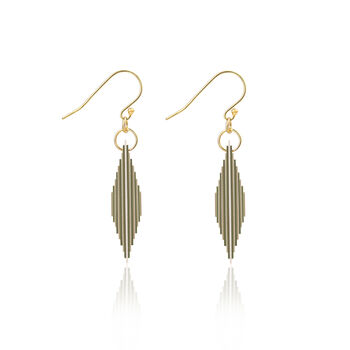 Cream And Green Geometric Earrings, 5 of 7