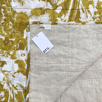 Everly Linen Quilted Throw Mustard Yellow, 6 of 8