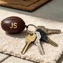 Personalised Brown Vintage Leather Rugby Ball Keyring, thumbnail 10 of 10