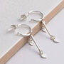 Sterling Silver Double Heart And Bar Studs, thumbnail 1 of 5