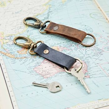 Personalised Buffalo Leather Keyring With Hook, 2 of 9