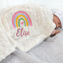 Personalised Embroidered Rainbow Baby Blanket With Name, thumbnail 2 of 11