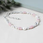 Pink Opal And Pearl Sterling Silver Bracelet, thumbnail 4 of 5