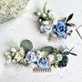 Royal Blue And White Floral Hair Comb, thumbnail 7 of 7