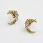 Gold Nightshade Moon Stud Earrings, thumbnail 3 of 7