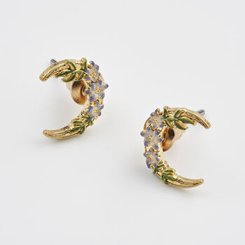 Gold Nightshade Moon Stud Earrings, 3 of 7