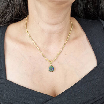 Statement Azurite Malachite Gemstone Rope Necklace, 2 of 4