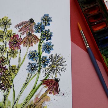 Wildflower Watercolour A4 Art Print, 3 of 7