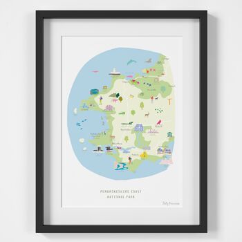 Map Of Pembrokeshire Coast National Park Art Print, 2 of 3