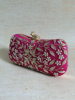 Hot Pink Frog Clasp Clutch, 3 of 12