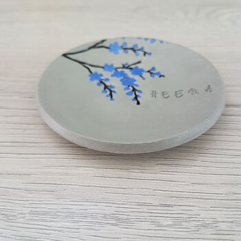 Personalised Blue Cherry Blossom Trinekt Dish, 4 of 4