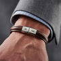 Personalised Men's Eleven Year Anniversary Steel And Leather Bracelet, thumbnail 4 of 7