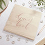 Rose Gold Foiled Wooden Wedding Guest Book, thumbnail 1 of 3