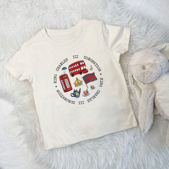 King Charles Coronation Illustrated Kids T Shirt, 2 of 4