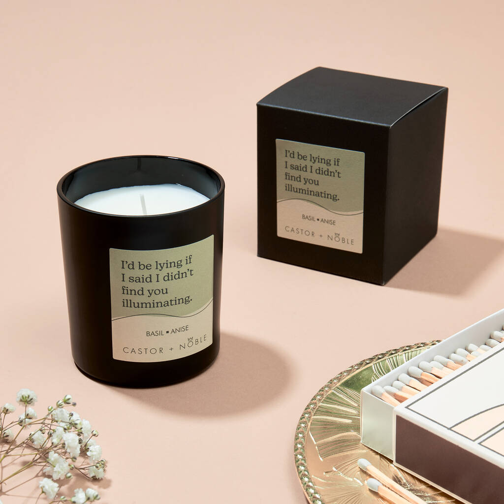 Scented Candle With Romantic Message For Lovers By Castor & Noble