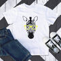 Kids Personalised Zebra With Glasses T Shirt, thumbnail 1 of 6