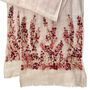 Hand Embroidered 100% Linen Scarf In Light Pink Meadow Floral, thumbnail 3 of 5