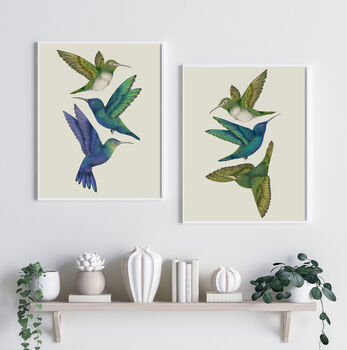 'Antique Hummingbirds Iii' Fine Art Print, 4 of 4