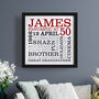Personalised 50th Birthday Typographic Art, thumbnail 1 of 7
