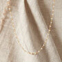 White Pearl Beaded Chain Skinny Short Necklace, thumbnail 3 of 8