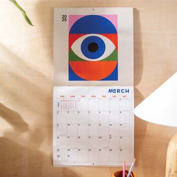 2025 Calendar | Modernist | Sunday Start, 2 of 10