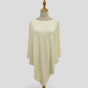 Wool Knit Poncho With Pearls, 4 of 7