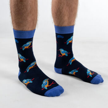 Bamboo Socks | Kingfisher Socks | Bird Socks | Gift, 2 of 3