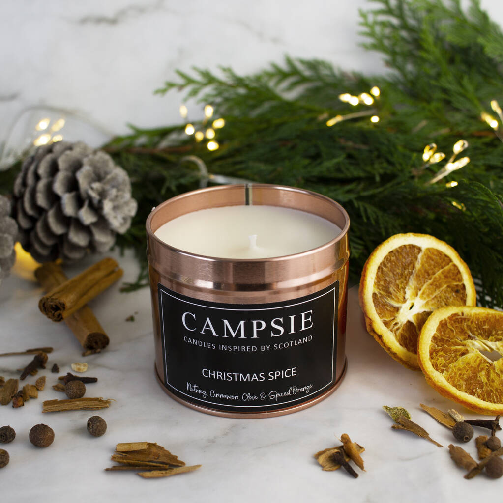 Christmas Spice Copper Candle Tin By CAMPSIE Candles