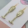 Gold Champagne Flute Glitter Earrings, thumbnail 4 of 4