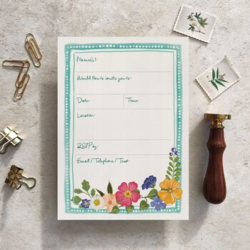 Whimsical Floral Garden Ready To Write Invitations, 3 of 7