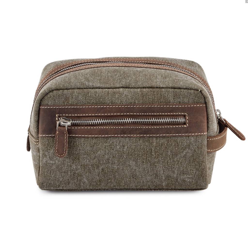 Leather And Canvas Luxe Wash Bag By The Little Boys Room | 0
