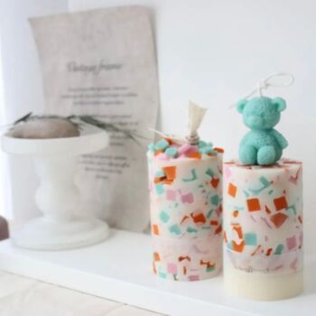 Gift Of Personalised Chunky Candles And Bear Candle, 5 of 5