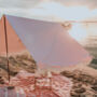 Baby Pink Striped Fringed Beach Canopy, thumbnail 4 of 6
