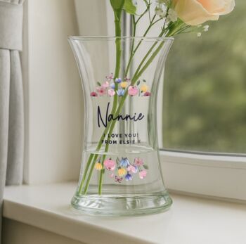 Personalised Bright Floral Vase For Her, 3 of 4