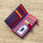 Purple And Multicolour Womans Leather Purse Wallet Rfid, thumbnail 7 of 12