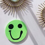 Smiley Face Wall Hanging Neon Green, thumbnail 1 of 4
