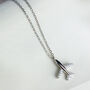 Sterling Silver Plane Pendant Necklace, thumbnail 3 of 4