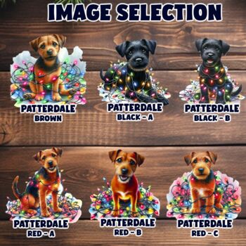 Personalised Patterdale In Christmas Lights, 2 of 12