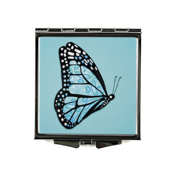 Blue Butterfly Compact Mirror And Lens Cloth Set, 3 of 9