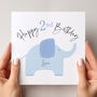 Personalised 1st / 2nd Birthday Card: Pink Or Blue Elephant Design, thumbnail 9 of 9