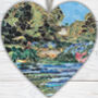 Trebah Garden Wooden Hanging Heart Collage Art Of Cornwall, thumbnail 1 of 2