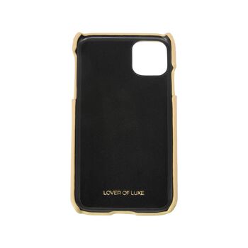 Personalised Real Leather iPhone Case Black And Taupe, 2 of 7