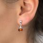 Sterling Silver Delicate Toffee Amber Drop Studs, thumbnail 2 of 4