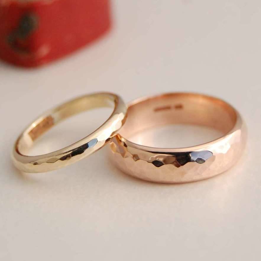 Personalised Solid Gold Wedding Band Set By Alison Moore