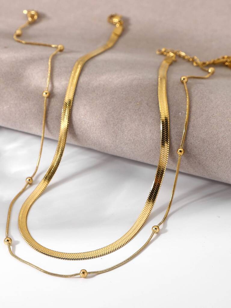 Dainty 18 K Gold Plated Chain Choker Necklace By Elk & Bloom