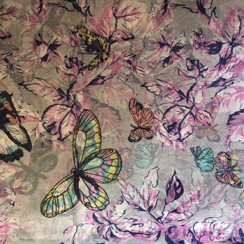 Large Butterfly Pure Silk Scarf, 2 of 4