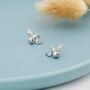 Sterling Silver Tiny Bumble Bee Stud Earrings, thumbnail 3 of 12