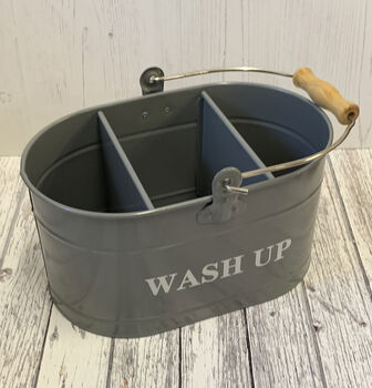Washing Up Tidy Tin In French Grey, 3 of 3