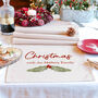 Christmas Holly Personalised Family Table Runner, thumbnail 1 of 6