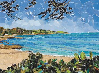 Helford River At Trebah Upcycled Paper Collage Print, 2 of 5